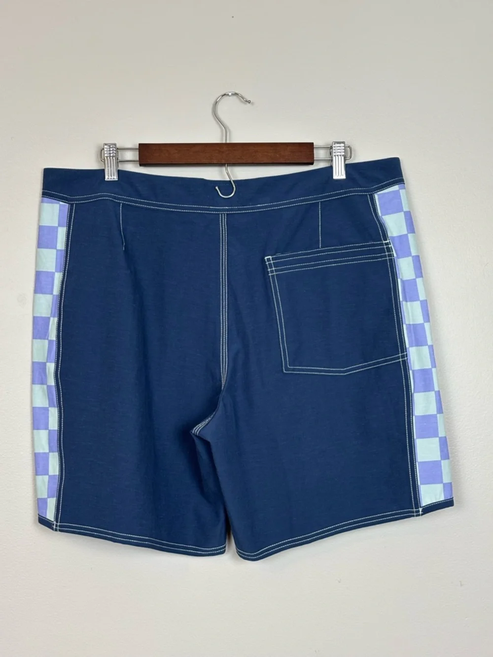 Quicksilver Board Shorts Mens 36 Blue Original Checkered Surf‎ Beach 7.5